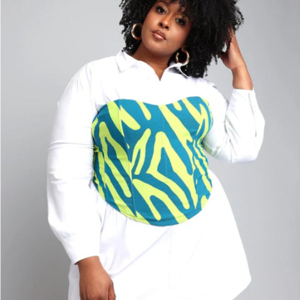 Women's African Print Stretch Corset